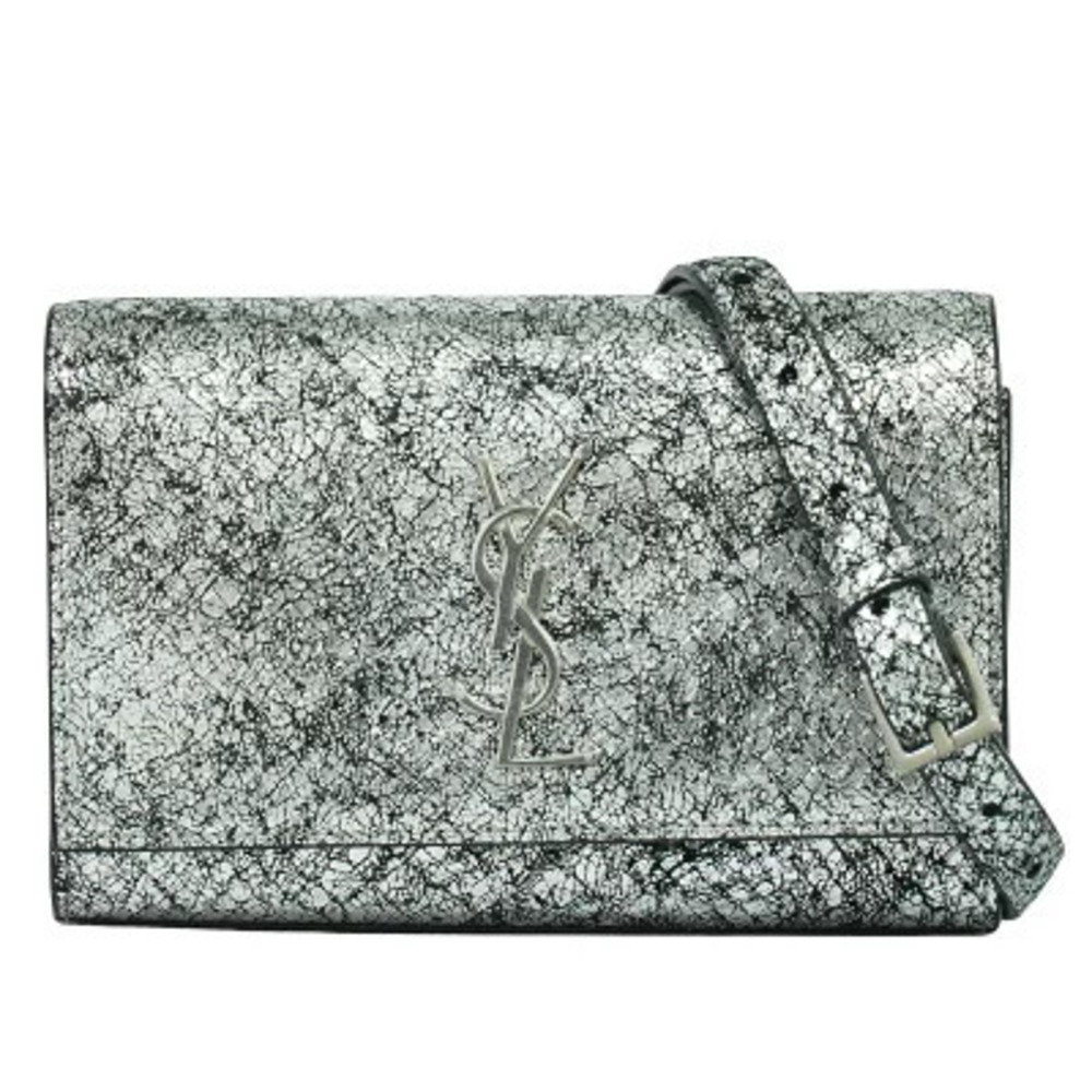 Saint Laurent Cassandra Waist Belt Leather Shoulder Bag Silver